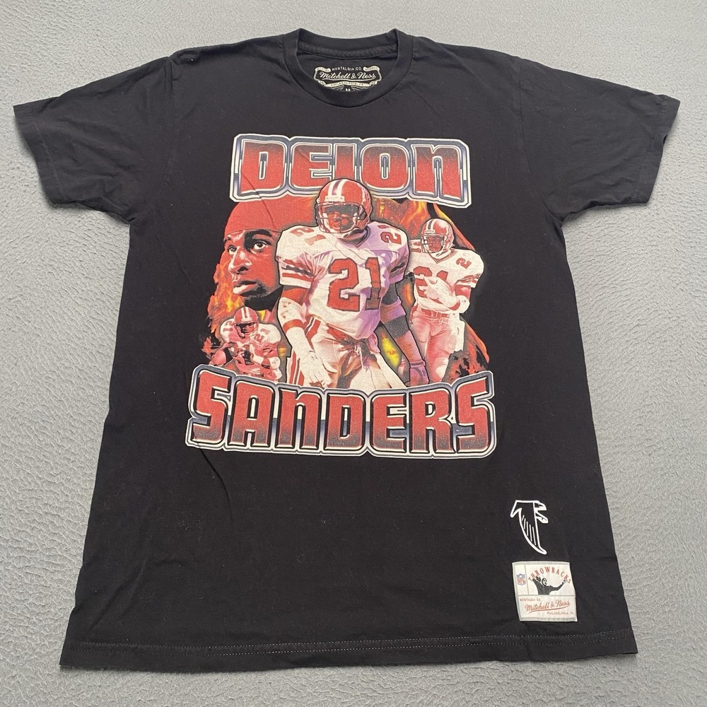 Atlanta Falcons Shirt Mens Medium NFL Football Mitchell & Ness Deion Sanders